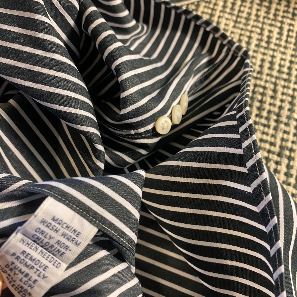 Ralph Lauren Button Down Old Money Preppy Mens Custom Fit XL Navy White Stripe - Picture 10 of 10